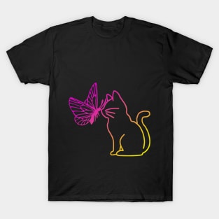 cat and butterfly T-Shirt